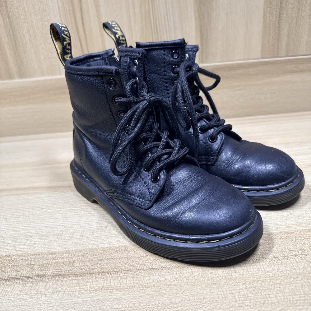Doc Martens Air‎ Wair 1460 J Black Leather Combat Boots Size Kids US 13